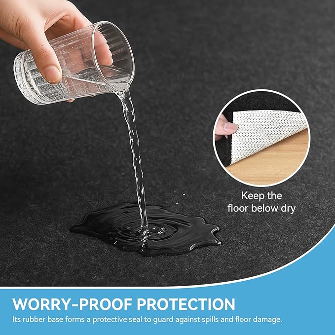Warmstar 3x5 FT Non Slip Rug Pad,100% Waterproof Felt Rug Pad for Hardwood Floors,1/2” Thick Soft Carpet Pad with Natural Rubber Backing, Secure Grip & Floor Protection