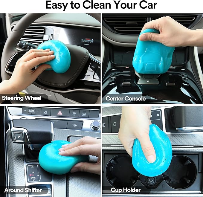 PULIDIKI Car Cleaning Gel for Car Detailing Kits Car Putty Auto Detailing Tools Car Interior Cleaner Car Cleaning Slime Car Accessories Keyboard Cleaner Blue Pink (2Pack)