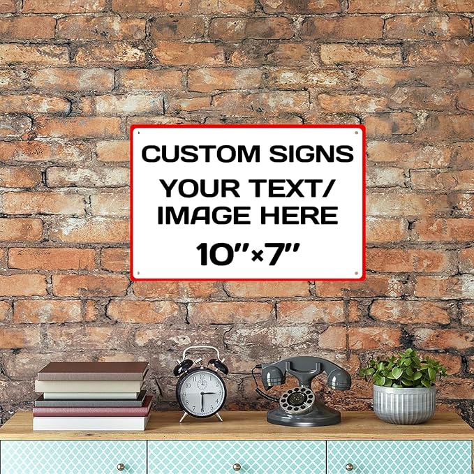 Aluminum Weatherproof Metal Sign - Multiple Sizes Custom Personalized Text and Picture, Traffic Regulation Horizontal Street, Hazard, Garden, Door, Customised Business