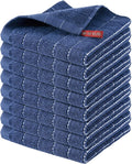 Homaxy 100% Cotton Terry Kitchen Dish Cloths, Ultra Soft and Absorbent Dish Towels for Kitchen, Suitable for Drying and Washing Dishes, 8 Pack, 12 x 12 Inches, Navy Blue