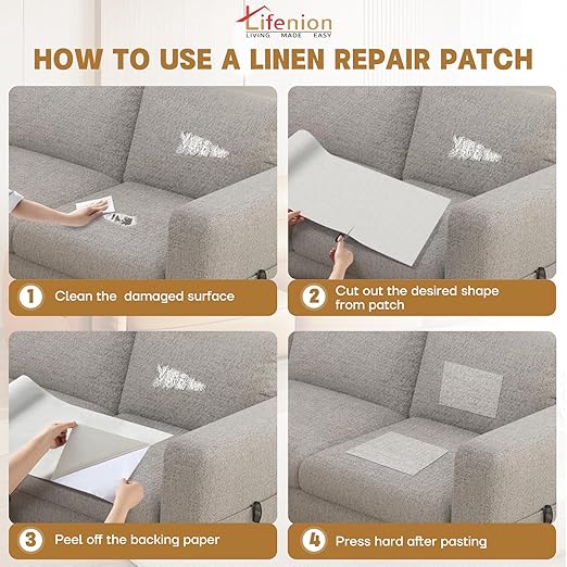Fabric Repair Patch, Fabric Large Repair Tape, Self-Adhesive Patches for Furniture, Sofa, Car Interior, Shoes, Hand Bag, Clothing (Dark Blue, 3.5X79 Inch)