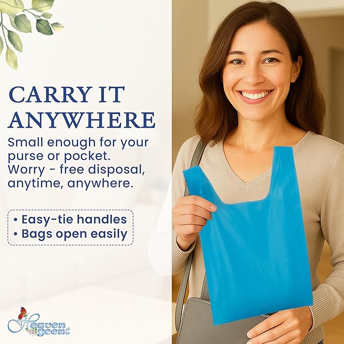 Heaven Scent Hygiene Bags 1.5MIL ULTRA-THICK Discreet Waste Disposal | Made in the USA | Mild Baby Powder Scented Trash Bags for Adult Briefs & Feminine Products - Large, 35 Bags