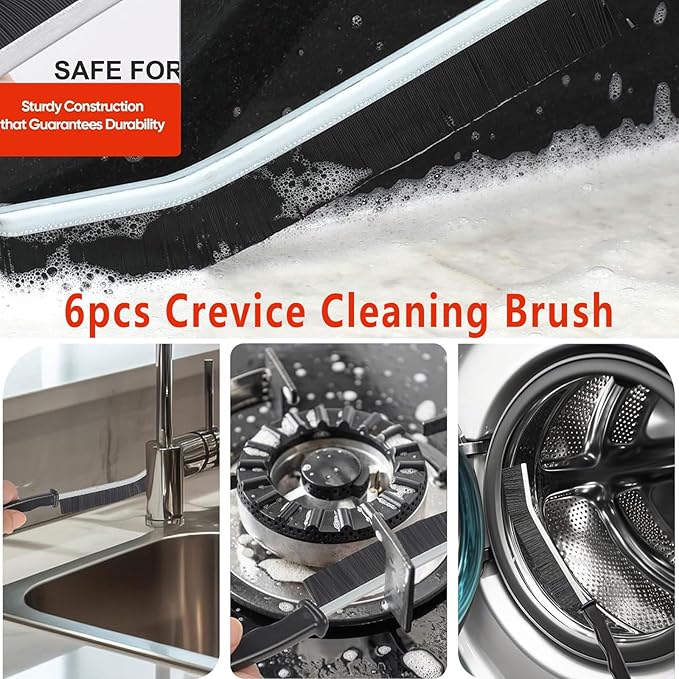 Crevice Cleaning Brush, Bathroom Gap Cleaning Brush, Hard Bristle Brush for Cleaning, Multifunctional Gap Brush, for Blind, Baseboard, Fan, Window or Sliding Door Track (5pcs)
