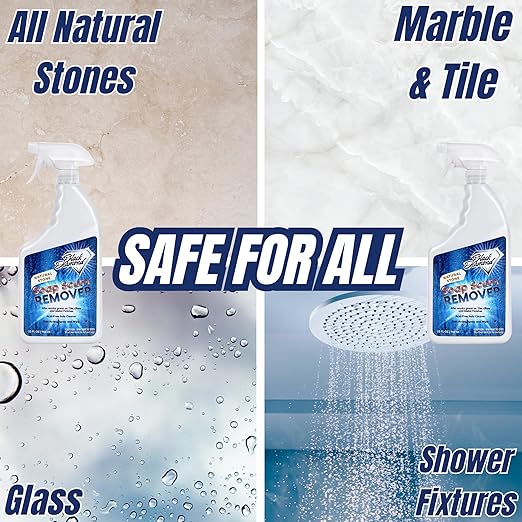 Black Diamond Stoneworks Shower Care Essentials –Natural Stone Shower Sealer, Glass Cleaner Spray & Soap Scum Remover – Professional Protection & Easy Cleaning for Bathrooms (3 Pack)
