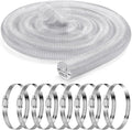 3 Inches 30 ft PVC Dust Collection Hose with Stainless Steel Hose Clamps Set Flexible Clear Vacuum Hose Puncture Resistant Fume Hose for Vacuums Cleaner Fume Dust Collection System (White)