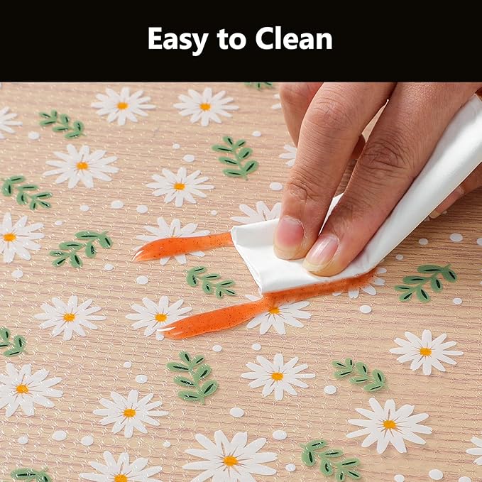 INNOLITES Shelf Liner – Cabinet & Drawer Liner Non-Adhesive – Waterproof Oil-Proof – Durable EVA with Floral for Kitchen Cabinets Refrigerator – BPA-Free, Easy to Cut 23.6" x 118"