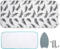 Seiritex Ironing Mat, Portable Ironing Pad 39.4 x 18.9 inch Table Top Iron Board 5 in 1 Travel Iron Blanket for Washer, Dryer, Counter top, Black Feather