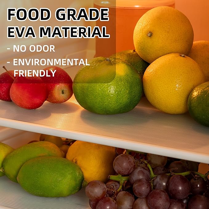 Shelf Liner Non Slip,Non Adhesive Cabinet Liner,Waterproof Drawer Liner,Food-Grade EVA Material for Kitchen Cabinets,Drawers,Refrigerators-Odorless & Easy to Cut-17 x 240 inches x 2 Rolls,Thickened