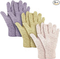 Patelai 3 Pairs Microfiber Plant Dusting Gloves Leaf Cleaning Gloves for Indoor Plants, Blinds, Furniture, House(Large,Pink, Nude, Light Purple)