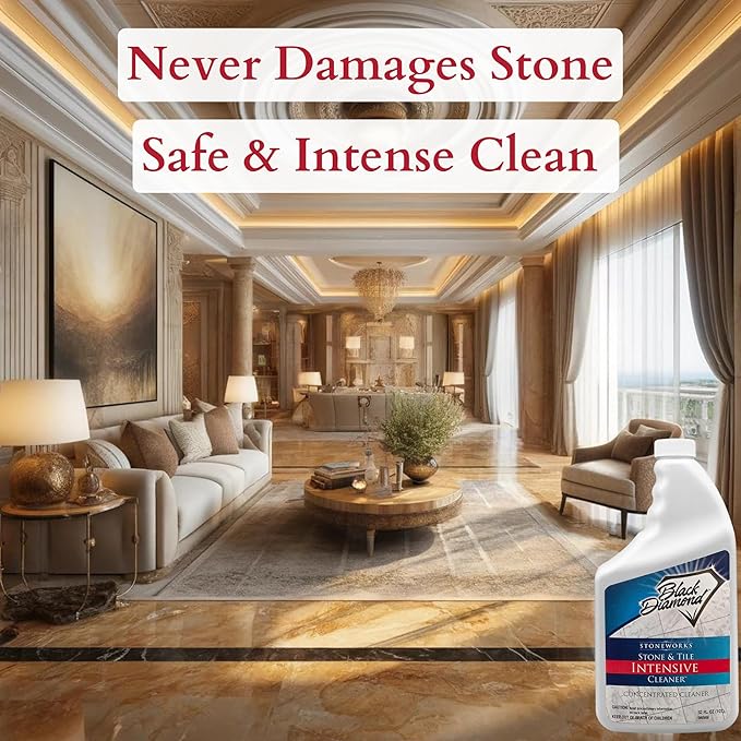 Black Diamond Stoneworks Stone & Tile Intensive Cleaner: Concentrated Deep Cleaner, Marble, Limestone, Travertine, Granite, Slate, Ceramic & Porcelain Tile.