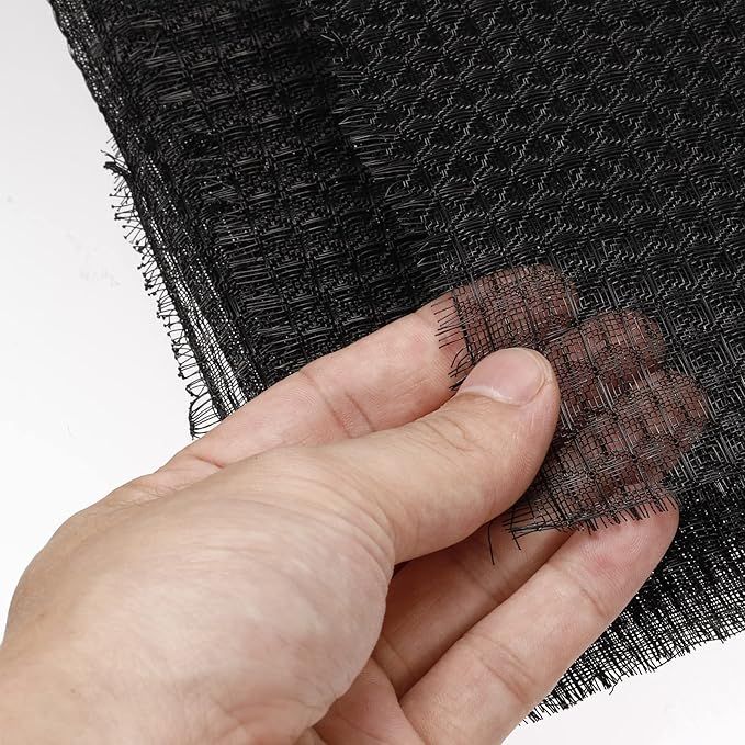 PATIKIL 47.2" x 23.6" Air Conditioner Air Filter Material, 2 Pack Plastic Dustproof Filtering Mesh Screen Replacement for Air Conditioning, Black