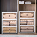 Extra Large Stackable Storage Bins with Lids & Wheels & Door, 960QT-160QT/40GAL*6Pack Foldable Collapsible Closet Organizers, Plastic containers drawers for bedroom Dorm