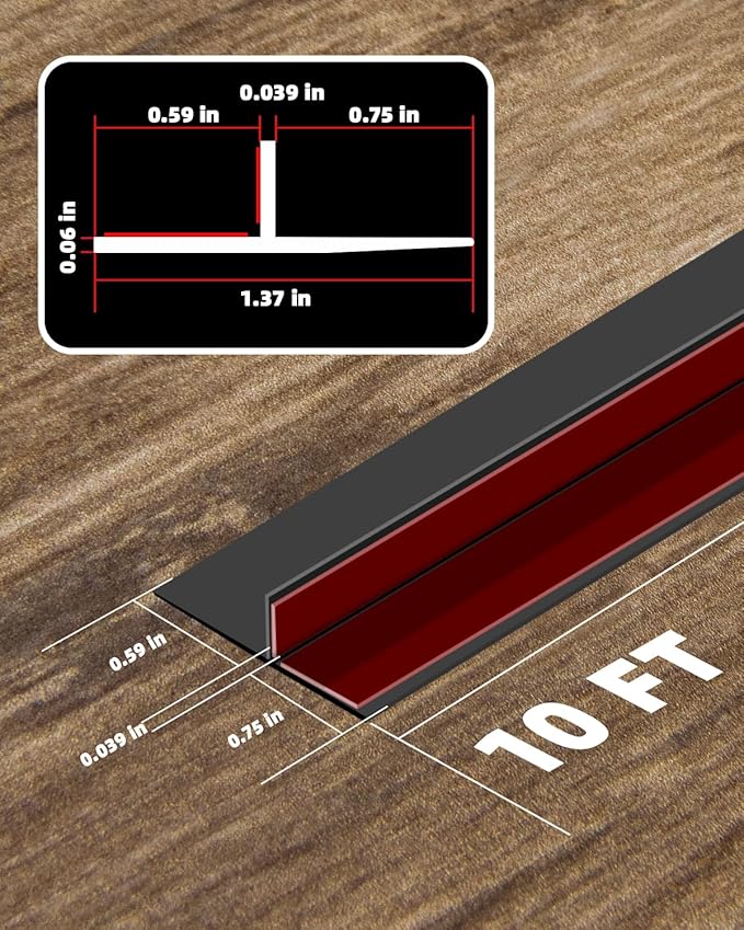 Orghtin T-Shaped Silicone Seal Strip, Black Door Sealer Weather Stripping Door Seal Strip, 10Ft Door Draft Stopper for Side of Door