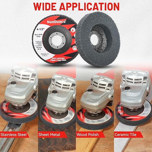10Pcs 320 & 600 Grit Scour Flap Disc 4 1/2 Inch Angle Grinder Attachment for Metal & Wood Scouring Pad Polishing Sanding Disc Paint Rust Remover Wheel