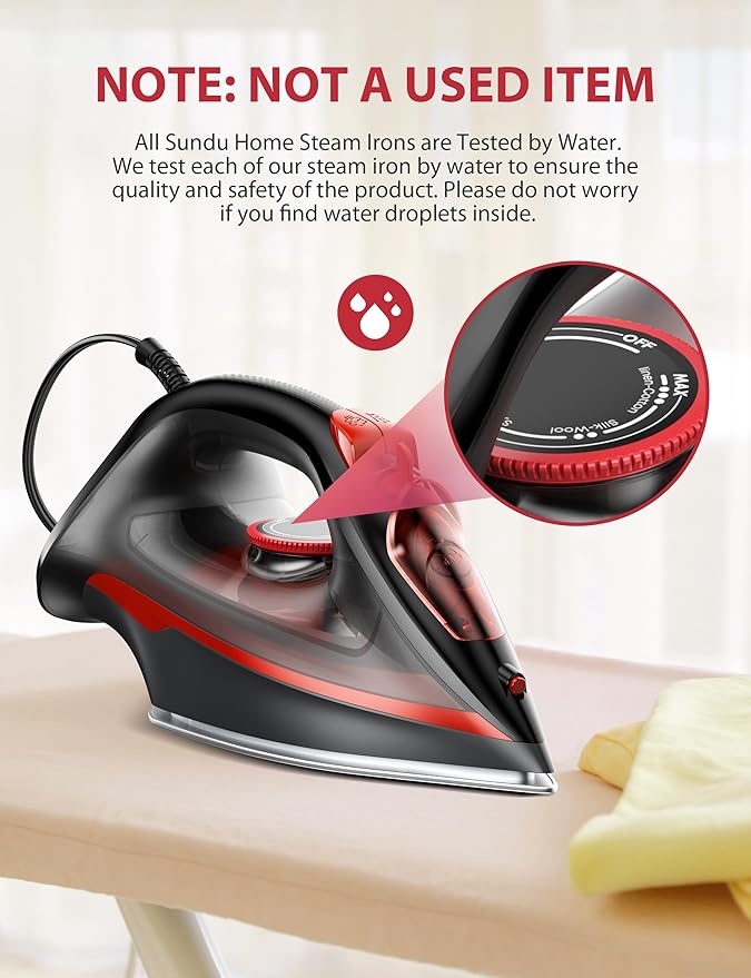 Irons Steamer for Clothes, 1500W Iron with Burst of Steam, 500 Microsteam Holes, Powerful Steam Iron, Auto shutoff, Self-Cleaning, 12.31oz Water Tank Ironing Clothes for All Fabrics