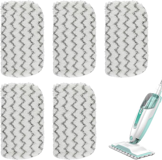 Sgizoku S1000 S2001 Steam Mop Replacement Pads for Shark Steam Mop S1000 S1000A S1000C S1000WM S10001C S1200 & S2001 SteamSpot Steam Mop - Dirt Grip, Washable & Reusable for All Floor Clean - 5Pack