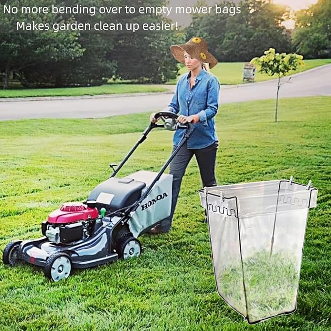Garden Trash Bag Holder - Outdoor Leaf Bag Support Stand Multi-Use Metal Garbage Bag Holder Frame Holds 30-45 Gallons Bag for Leaves, Camping, Yard Weeding, Lawn Party(2PCS)