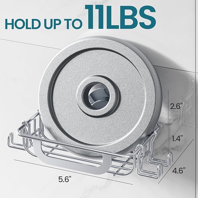 TAILI Soap Bar Holder Dish with Hooks, Shower Soap Tray Saver Suction Cup with Razor Holder for Wall, Rustproof Stainless Steel Bath Shampoo Caddy for Bathroom Accessories Organizer, Silver