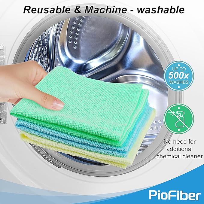 Shop Towels – 150 Pack Edgeless Microfiber Cleaning Cloths, Reusable Lint-Free Towels for Garage, Car Detailing, Kitchen & Glass – Ultra Absorbent Quick Dry Rags, 12"x12"