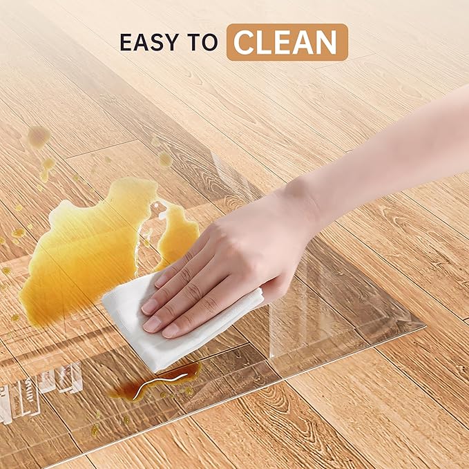 [Tempered Glass] 55“ x 46” Beveled Edge Glass Chair Mat with Polished Edge Clear Office Chair Mat, Glides Smoothly, Suitable for Carpet or Hardwood Floors