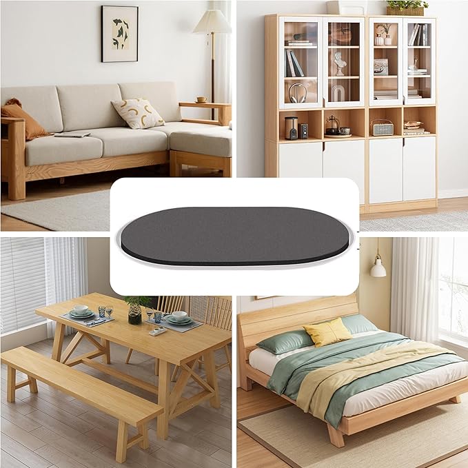 Reusable Large Furniture Movers Sliders for Carpet and Hardwood Floors-8 Pack 9-1/2" Oval Moving Pads Protector for Heavy Duty Sofa Bed Table Desk,Quickly and Easily Move Any Item, Beige