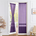 Tollpiz Sheer Door Curtain Closet Linen Textured Curtain Sheers Doorway Light Filtering Voile French Door Rod Pocket Curtains Patio Glass Door, 25 x 80 inches Long, Royal Purple, Set of 1 Panel