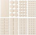 Felt Furniture Pads for Hardwood Floors 129 Piece, Furnigear Anti Scratches Felt Pads for Round, Square Chair Feet Self Adhesive Chair Felt Pads Sliders Moving Your Furniture Smoothly, Beige