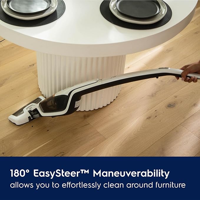 Electrolux Ergorapido Cordless 2-in-1 Vacuum Cleaner with High Suction Power and 180° EasySteer Mobility, 48-Minute Run Time, 2 Power Modes, Satin White
