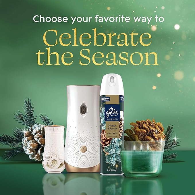 Glade Automatic Spray Refill, Balsam & Spruce, Scented Air Freshener for Home and Bathroom, 6.2 Oz
