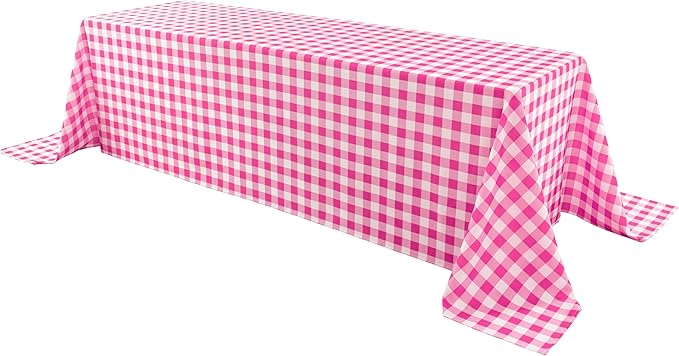 Classic Gingham Buffalo Tablecloth Fabric - Oblong 90x156 Inch Water Proof Checkered Table Cloth for Indoor Outdoor - Table Cover for Birthday, Picnics, BBQs, and Parties