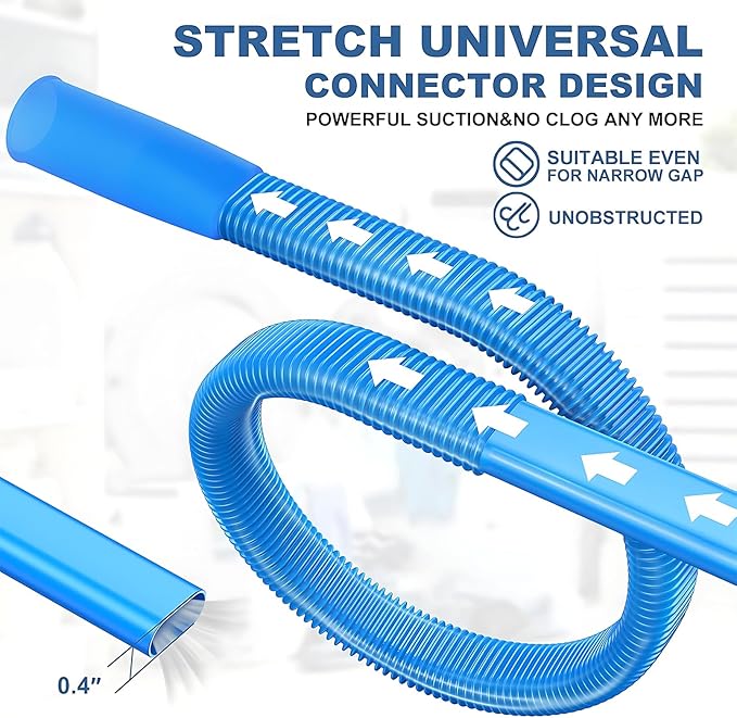 Upgraded Dryer Vent Cleaner Kit: Universal Vacuum Hose Attachment for Lint Removal |Fits All Vacuums Deep Cleaning Brush for Clogged Ducts