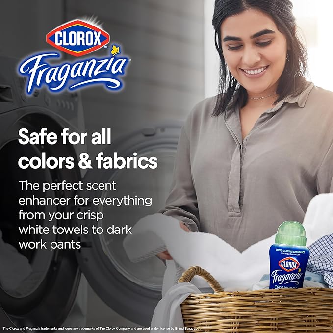 Clorox Fraganzia Laundry Scent Booster Crystals in Cedarwood & Sage Scent - Scented In-Wash Freshener Beads for Fresh, Clean, Great Smelling Clothes and Linens, 18 Oz - 2 Pack