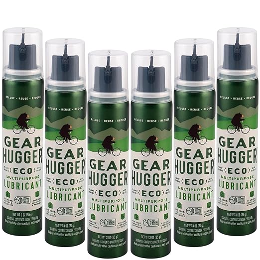 Gear Hugger Multipurpose Lubricant - Eco-Friendly (3 oz, Pack of 6), Rust Remover - Garage Door Lubricant Spray, Door Hinge Lubricant & Lock Lubricant - Plant-Based, No Petroleum, No PTFE