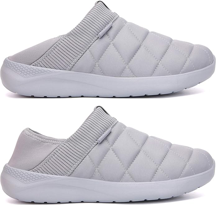 KUBUA Slippers for Men and Womens Indoor House Shoes Plush Slip on Outdoor Garden Loafers