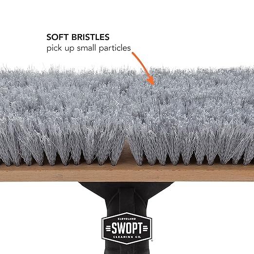 SWOPT 18” Premium Multi-Surface Push Broom Head — Indoor and Outdoor Push Broom — Cleaning Head Interchangeable with All SWOPT Cleaning Products for More Efficient Cleaning and Storage