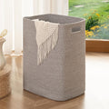 OIAHOMY Laundry Hamper, Laundry Basket，Rectangle Cotton Storage Basket with Handles, Large Blanket Basket for Living room, Woven Decorative Storage for Toys,Clothes,Pillows-16x13x22in-Grey variegated