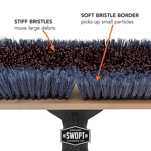 SWOPT 24” Premium Multi-Surface Push Broom Head — Indoor and Outdoor Push Broom — Cleaning Head Interchangeable with All SWOPT Cleaning Products for More Efficient Cleaning and Storage