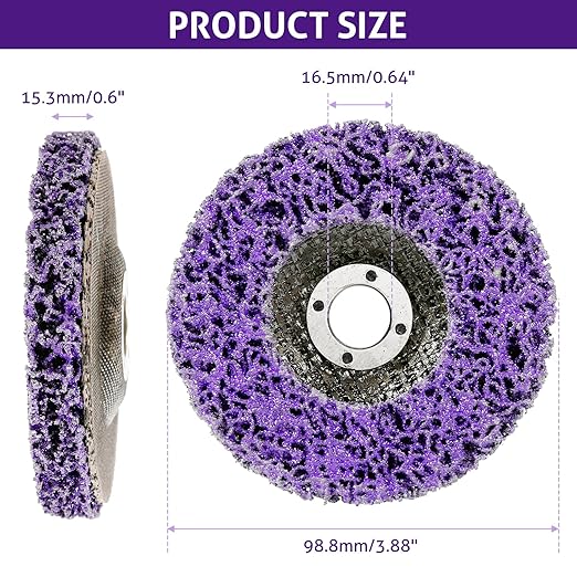 WICHEMI 10 Pack 4'' x 5/8'' Strip Discs Rust Remover Paint Stripping Wheel for Angle Grinder, Quick Abrasive Discs Rust Oxidation Surface Cleaning