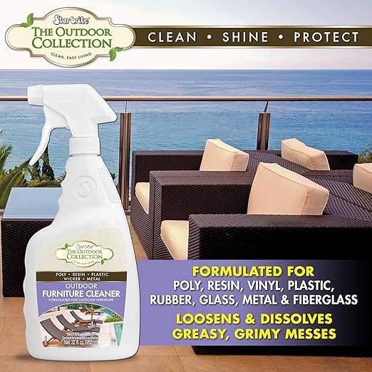 STAR BRITE Outdoor Collection Furniture Cleaner Spray - All-Surface Cleaner for Poly, Resin, Vinyl, Plastic, Rubber, Glass, Metal, and Fiberglass - 32 OZ (51932)