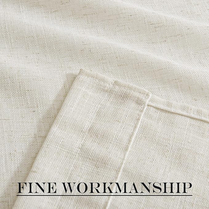 NICETOWN Linen Blend Small Window Curtains for Classroom Kitchen Cafe Basement Easy Installed Door Window Curtain for Privacy, Light Filtering Tie Up Shade, 1 Panel, W26 x L50 inches Long, Linen