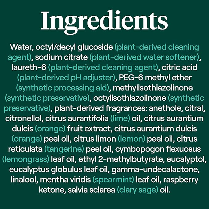 Seventh Generation All Purpose Cleaner Rejuvenating Yuzu Basil, For All Surfaces, 23 fl oz, Pack of 4