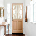 NICETOWN Faux Linen Kitchen Bathroom Door Curtains 40 Inches Length, Farmhouse Dual Rod Pocket Sheer French Door Curtains for Glass with Tieback for Privacy Protection, 1 PC, 36x40, Beige