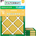 Filterbuy 17x20x1 Air Filter MERV 11 (MPR 1200) Allergen Defense Replacement (4-Pack), Electrostatic Pleated HVAC AC Furnace Filters, Made in USA (Actual Size: 16.50 x 19.50 x 0.75)