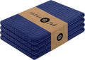Native Fab Waffle Kitchen Towels 4 Pack - Super Absorbent 100% Cotton Dish Towel for Cleaning, Drying, Cooking - Durable, Soft Kitchen Essentials for Home Use, 16x26 inches - Ink Blue