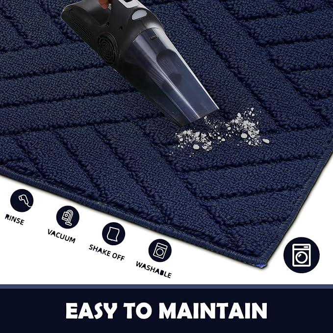 Door Mat Indoor Doormat, Entryway Rug Door Mats Non-Slip Rubber Backing,Heavy Duty Low-Profile Entrance Rugs, Absorbent Resist Dirt Doormats Floor Door mat for Entryway,Blue 32"x48"