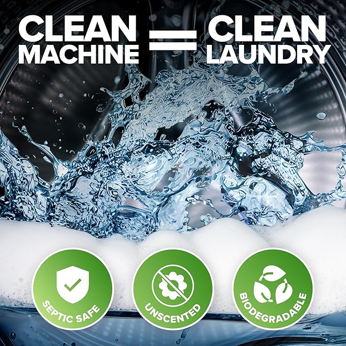 Renuv Heavy Duty Washing Machine Cleaner and Descaler - Deep Cleaning Tablets For Front Load or Top Load Washer (12 XL Tablets - One Year Supply)