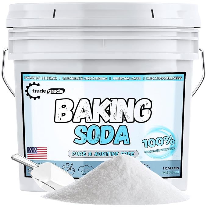 TradeGrade Pure Baking Soda Powder – 1 Gallon Bucket, Sodium Bicarbonate Powder | Premium Food-Grade for Baking, Bread, Cookies & More | Baking Soda for Cleaning, Natural Cleaner & Deodorizer (1 Gallon)