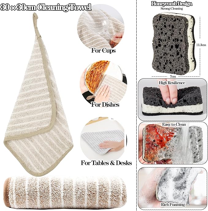 6Pcs Hand Broom Brush Beech Wood,Dust Brush,Duster for Counter,12inch Foxtail Bench Brush, Round Handle Handheld Brushes,5 Rows Soft Bristles for Bed,Shop Table,Woodworking Cleaning,Car,Sofa