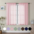 Aiyufeng Pink Sheer Curtains 2 Panels 54 Inch Length, Soft Lightweight Clip Jacquard Textured Blush Curtains for Bedroom Living Room, Modern Wavy Line Solid Voile Sheer Drapes, 40" Wx54 L Inches