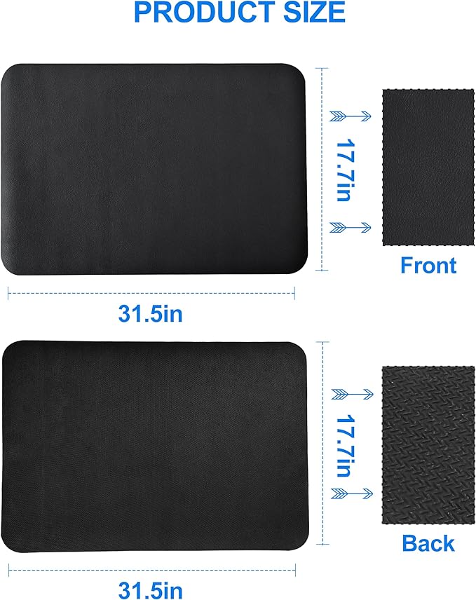 Dish Drying Mat for Kitchen Counter, 17"x31.5" Dish Drying Pad with Non-slip Rubber Backed, Hide Stain Anti Absorbent for Kitchen Counter, Drying Mat for Coffee Machine Dish Rack (Black)